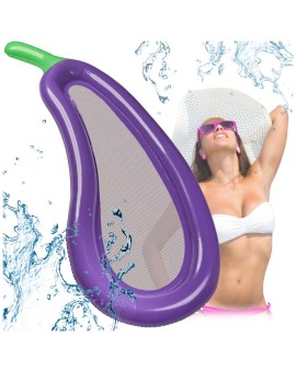 Materac dmuchany siateczkowy do pływania na basen wodę bakłażan XXL 240cm