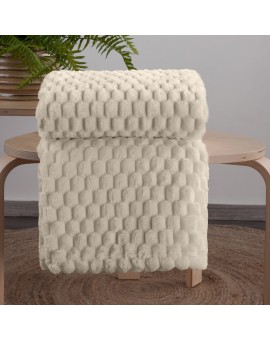 DESIGN 91 Koc CINDY 6 miękki i miły w dotyku z wytłaczanym wzorem 3D