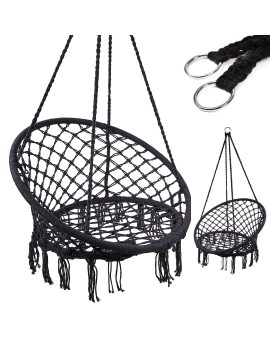 Huśtawka LUARO fotel bocianie gniazdo czarne 80cm 150kg