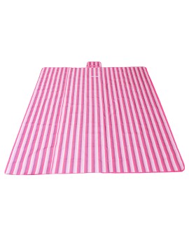 Mata plażowa wodoodporna koc piknikowy plażowy składany torba XXL 200x200cm różowa Kik Sp. z o. o. Sp. k. | Time- 2