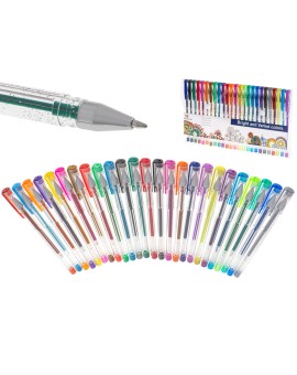 Długopisy żelowe kolorowe brokatowe zestaw 25szt.