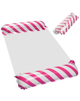 Materac dmuchany plażowy hamak wodny leżak fotel krzesło do pływania basenu różowy