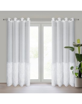 Firana MARGARET 2 z etaminy zdobiona moherową nicią