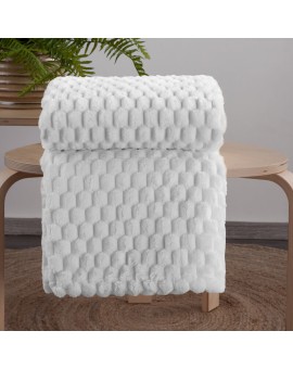 DESIGN 91 Koc CINDY 6 miękki i miły w dotyku z wytłaczanym wzorem 3D 130x160
