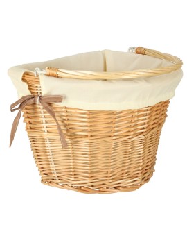 Koszyk rowerowy wiklinowy na rower RALLEX przedni pleciony click biały