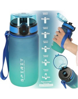 Butelka na wodę bidon z ustnikiem sportowy BPA FREE 600ml niebiesko-zielony
