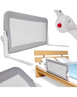 Barierka osłona ochronna do łóżka otwierana 120cm szara