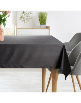Obrus czarny 140x180 cm welwetowy MELINDA z ozdobną listwą
