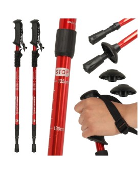 Kijki kije trekkingowe do nordic walking składane 2 sztuki czerwone
