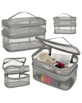 Kosmetyczka damska męska podróżna organizer składany XXL szary