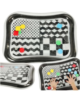 Mata wodna sensoryczna dmuchana dla niemowląt czarno-biała mix wzorów XXL 65x50 cm