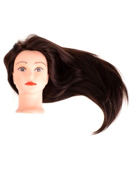 Główka głowa treningowa fryzjerska naturalne włosy brąz