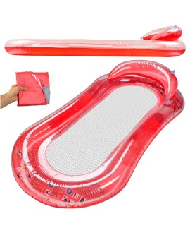 Materac dmuchany do pływania basenu wodny z siatką czerwony BESTWAY 43103