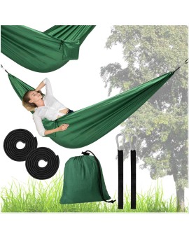 Hamak biwakowy turystyczny podróżny przenośny na biwak 260cm 120kg + pokrowiec zielony