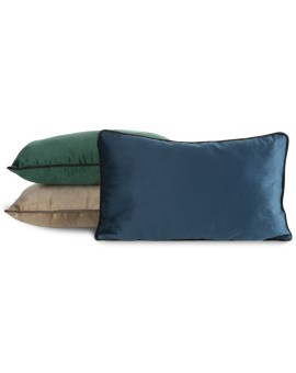 EUROFIRANY PREMIUM poduszka z wypełnieniem MELIA z welwetu zdobiona kontrastującą wypustką na brzegach