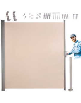 Markiza boczna tarasowa LUARO parawan zwijany 180 x 400 cm beżowy