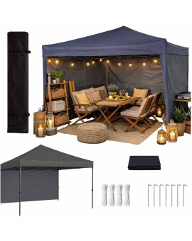 Pawilon ogrodowy LUARO namiot imprezowy handlowy altana 295x305 cm czarny