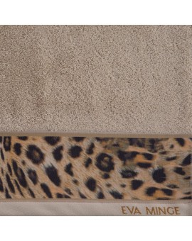 Ręcznik kąpielowy 50X90 cm bawełniany kolor beżowy,czarny z designerską bordiurą 500 g/m2 EVA 23 Eva Minge Eurofirany | Time- 2