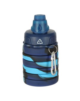Butelka na wodę bidon silikonowy składany z uchwytem BPA FREE 500ml niebieski Kik Sp. z o. o. Sp. k. | Time- 2