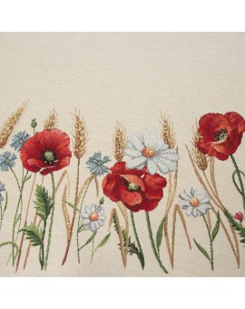 Poszewka gobelinowa 45×45 cm – naturalna, z kwiatowym motywem Eurofirany | Time- 2