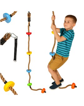 Lina do wspinaczki huśtawka sznur wspinaczkowy z węzłami platformami 200cm