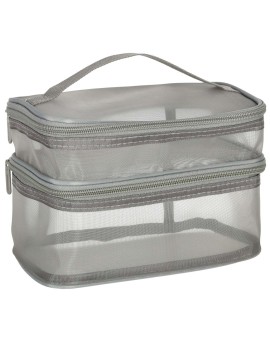 Kosmetyczka damska męska podróżna organizer składany XXL szary