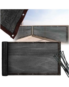 Osłona balkonowa LUARO mata maskująca siatka cieniująca na balkon taras 150g/m2 105x500cm UV
