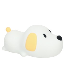 Lampka nocna dla dzieci silikonowa dotykowa miękka LED USB biała piesek leżący Kik Sp. z o. o. Sp. k. | Time- 2