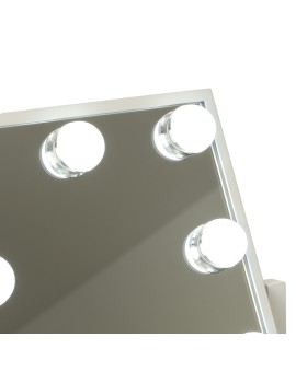 Lusterko do makijażu kosmetyczne podświetlane 12 LED Hollywood z 12 żarówkami USB 30 x 40 cm Kik Sp. z o. o. Sp. k. | Time- 2
