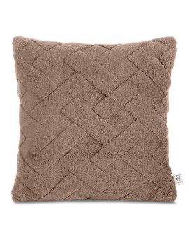 Poszewka CARO z miękkiego pluszu zdobiona wypukłym wzorem