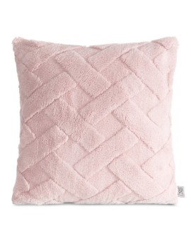 Poszewka CARO z miękkiego pluszu zdobiona wypukłym wzorem