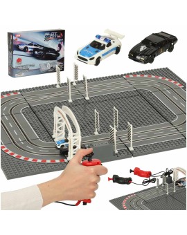 Tor samochodowy wyścigowy policyjny elektryczny + 2 auta klocki konstrukcyjne GD-01