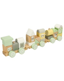Pociąg kolejka drewniana LULILO Vico pastelowy Kik Sp. z o. o. Sp. k. | Time- 2