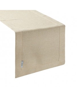 Bieżnik na stół złoty 40x140 cm o strukturze płótna STELLA 1 z dodatkiem srebrnej nici Eurofirany | Time- 2