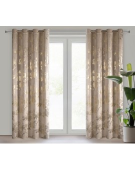Zasłona welwetowa CELIA zdobiona nadrukiem błyszczących kwiatów