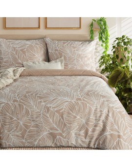 Komplet Pościeli Satynowej Spring 81 220 X 200 Cm Jasnobrązowy