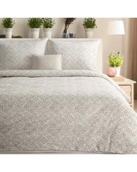 Komplet Pościeli Satynowej Spring100 220 X 200 Cm Ciemnobeżowy