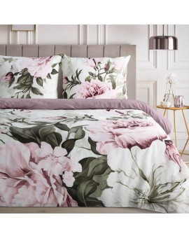Komplet Pościeli Bawełnianej Peony 140 X 200 Cm Wrzosowy