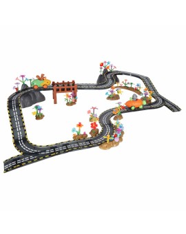 Tor wyścigowy samochodowy magnetyczny 2 pojazdy świecące 310 elementów