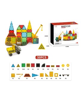 Klocki magnetyczne konstrukcyjne 3D budowa 50 elementów