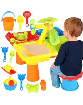 Stolik wodny cztery części piaskownica łopatki konewka stołek