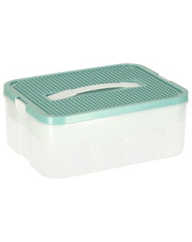 Organizer pudełko pojemnik na klocki zabawki drobiazgi z pokrywą przegródkami Kik Sp. z o. o. Sp. k. | Time- 2