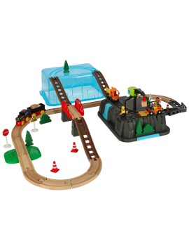 Kolejka drewniana pociąg lokomotywa plac budowy 55 elementów Kik Sp. z o. o. Sp. k. | Time- 2