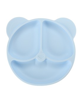 Naczynia silikonowe dla dzieci niemowląt zestaw stołowy 4 elementów miś niebieski Kik Sp. z o. o. Sp. k. | Time- 2