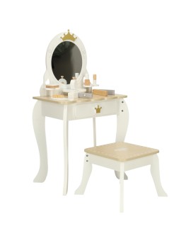 Toaletka drewniana dla dziewczynki LULILO Bella lustro taboret akcesoria