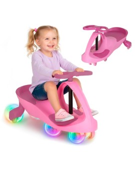 Jeździk grawitacyjny LED Swing Fix S3 świecące koła różowy