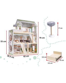 Domek dla lalek drewniany LULILO FLORO boho LED 78cm Kik Sp. z o. o. Sp. k. | Time- 2