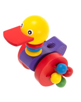 Pchacz na kiju kaczka spacerowa drewniana