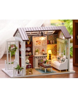 Domek dla lalek drewniany salon model do złożenia LED 8008-A 20,6cm Kik Sp. z o. o. Sp. k. | Time- 2