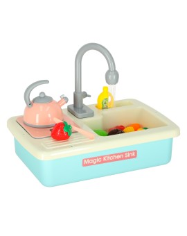 Zlewozmywak zlew do mycia naczyń dla dzieci z akcesoriami leci woda niebieski